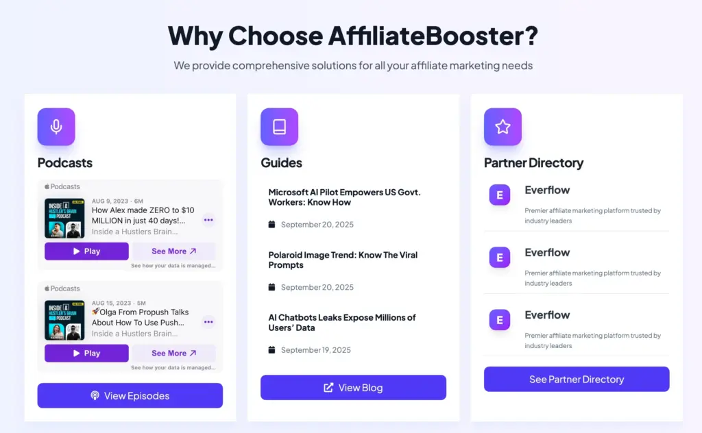 Why Choose AffiliateBooster?