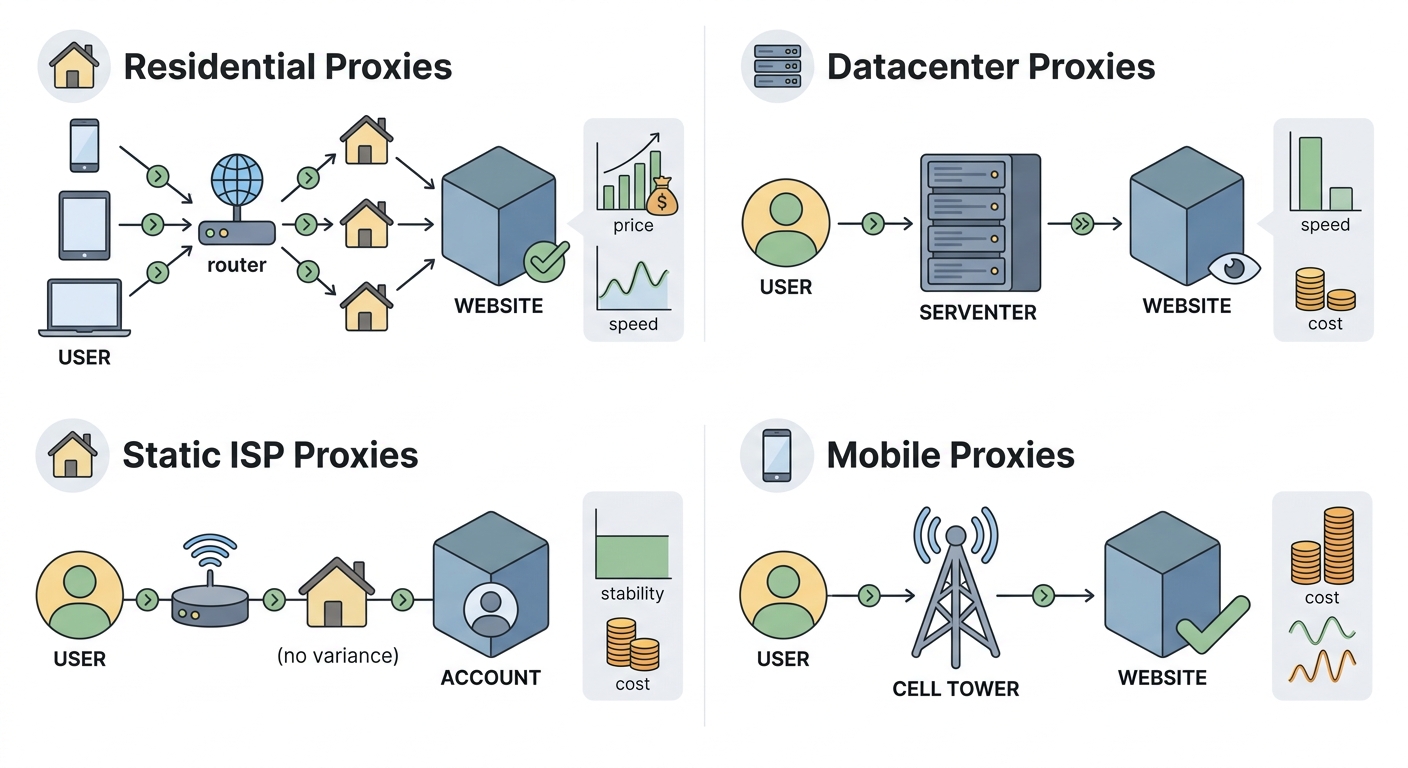 The main proxy types and when to use them